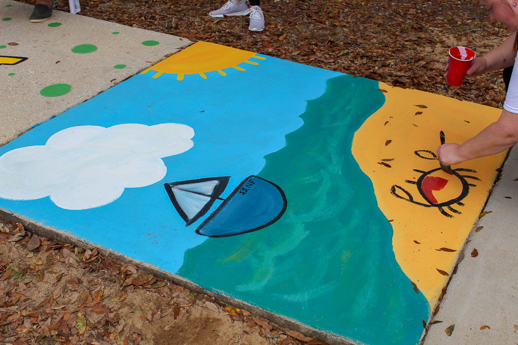 Painted sidewalk