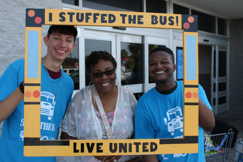 Volunteers at Stuff the Bus 2024